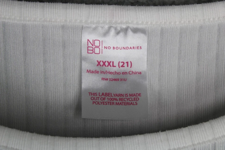 Топ без границ женский размер 3X белый укороченный короткий рукав ребристый - Изображение 3 из 4