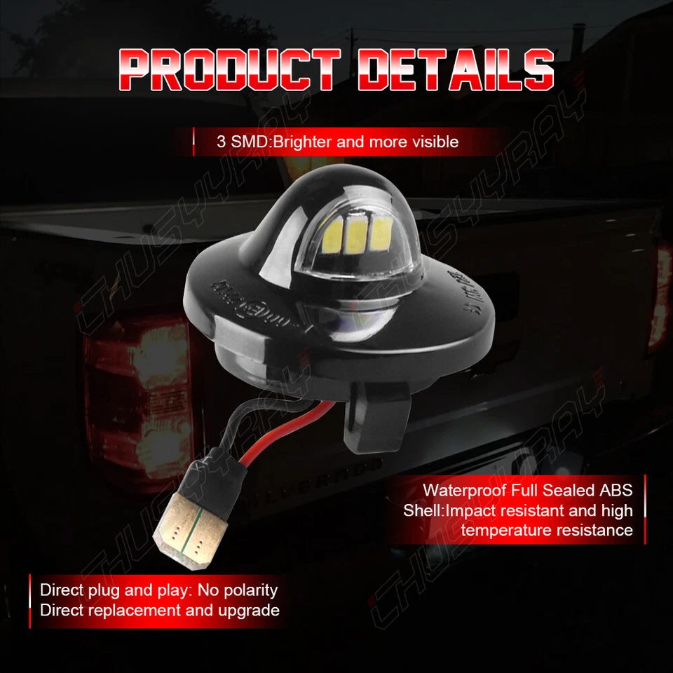 FOR Ford Explorer Sport Trac 1991-2010 LED License Plate Light Lamp 6500K White - Image 2 of 4