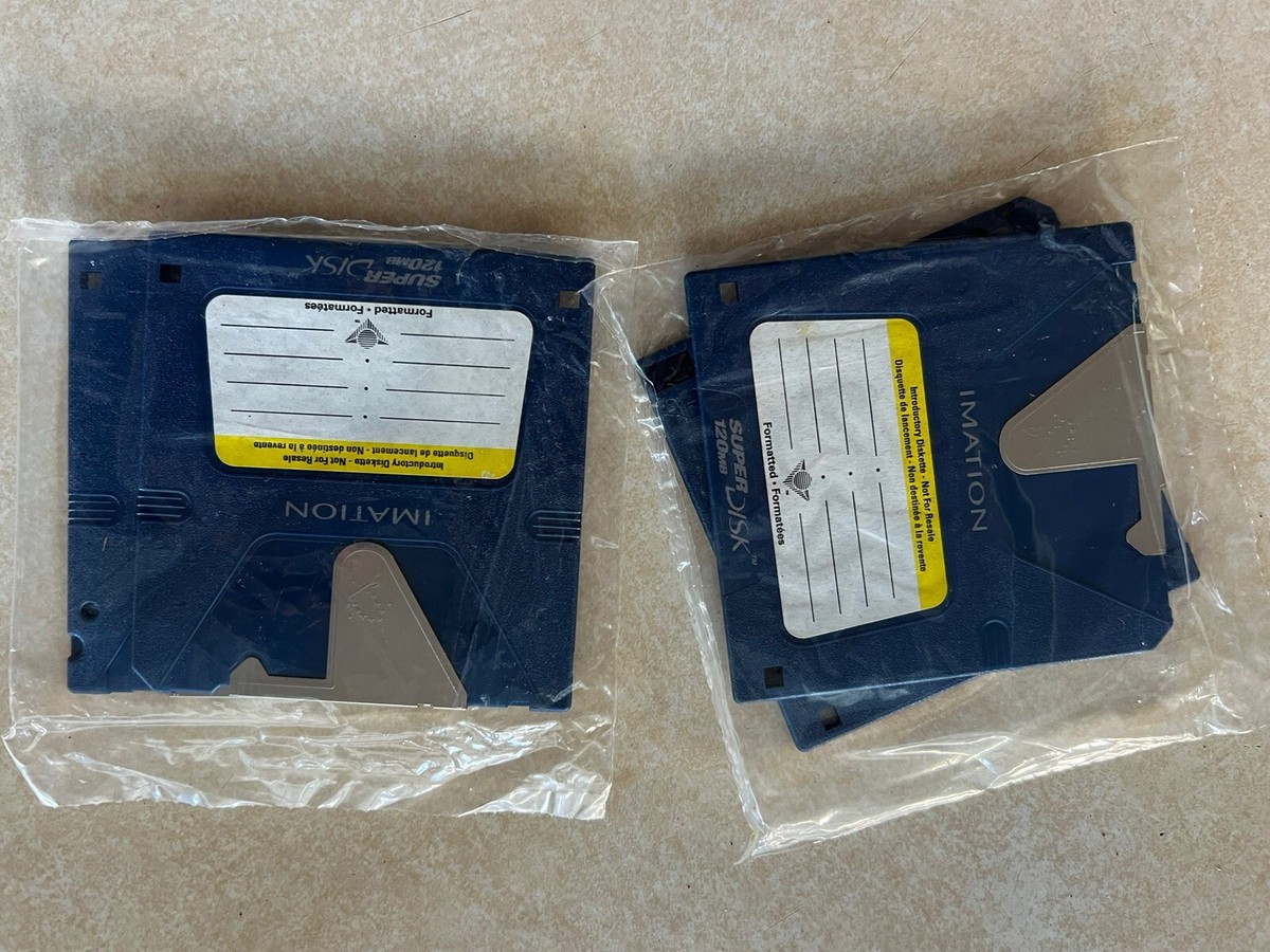 IMATION 120MB SUPER DISK LS-120 - Four New Sealed Disks (2 Double