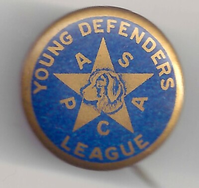 Vintage Young Defenders League ASPCA Dog Pin ~ Animal Welfare Org. pinback