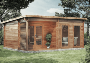 Gartenhaus Modell Orkus 44 Holz 540x420 Cm 44 Mm Pultdach Blockhaus Geratehaus Ebay