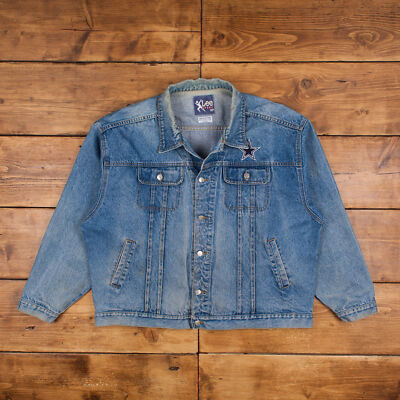 Vintage Lee Jeansjacke 2XL Oversized Dallas Cowboys 90er Stonewash Trucker