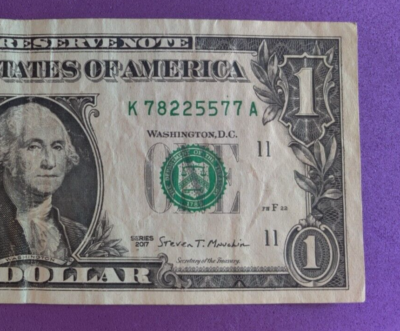 K 78225577 A__ THREE PAIRS - over ink 2s - Fancy Serial Number_ $1