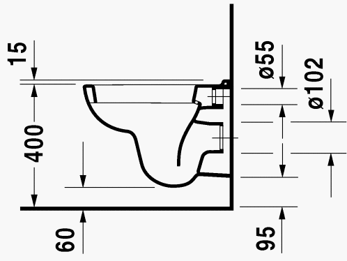 Duravit D-Code Wand Tiefspül WC mit WC Sitz m. Absenkautomatik, weiß - Bild 2 von 3