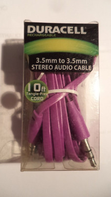 DURACELL 3.5MM TO 3.5MM STEREO AUCIO CABLE RED SELLING ALL AS USED 2152