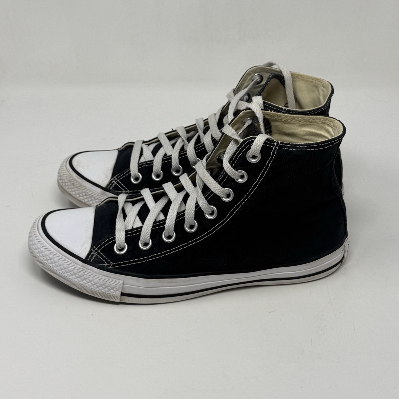 Converse All Star Chuck Taylor Sneakers Womens 9 Black Canvas High Top Shoes thumbnail 6