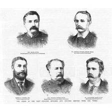 RUSSO TURKISH WAR English Doctors and Officers serving with the Turks print 1878
