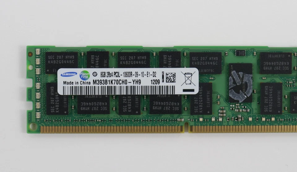 Samsung 64GB 8x8GB PC3L-10600R 1333MHz DDR3 ECC M393B1K70CH0-YH9 Server Memory - Image 2 of 3