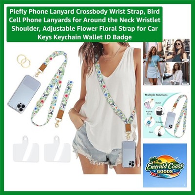 Comfortable Bird Floral Phone Lanyard & Wrist Strap   Hands-Free Convenience