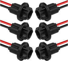 T10 W5W 194 Bulb Socket with Wire Pigtail, Universal LED Bulbs Pre-Wired Harness