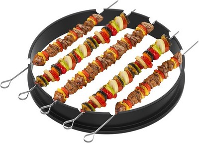 only fire Rotisserie Ring w/Kabob Skewer Set for Weber 22 1/2 Inch Kettle and Ot