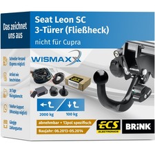 ANHÄNGERKUPPLUNG für Seat Leon SC 5F5 13-14 abnehmbar BRINK +13pol E-Satz ECS