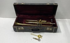 La Monte Student Trumpet Brass with Hard Case Mouthpiece and Music Lyre