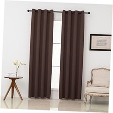 Grommet Blackout Curtains 84 Inches 52"W x 84"L Pack of 2 Chocolate Brown