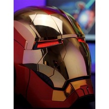 US  Iron Man MK5 1:1 Helmet AUTOKING Wearable Voice-control Golden Mask Cosplay