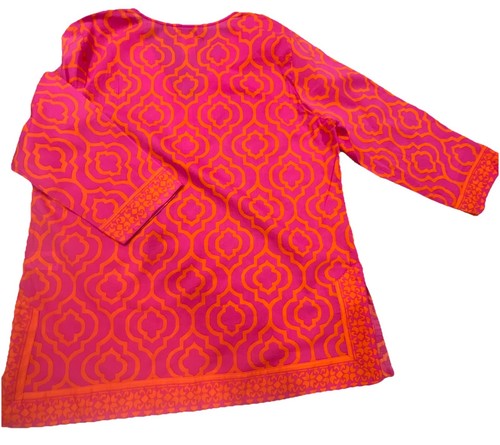 Damen Tunika Gr. L rosa/orange karibisch Joe geometrisch V-Ausschnitt 3/4 Arm Urlaub - Bild 7 von 15