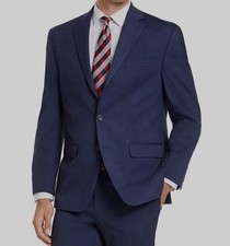 Izod Men's Blue Solid Classic-Fit Lined Sport Coat Suit Jacket Size 44S