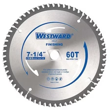Westward 24El97 7-1/4", 60-Teeth Circular Saw Blade