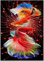 Diamantmosaik Zwei Rote Fische, Kreative Stickerei, 30 X 40 CM