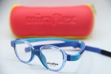 NEW MIRAFLEX MF 4003 L117 CLEAR BLUE STRAP AUTHENTIC FRAMES EYEGLASSES 38-15