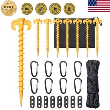 26 Pieces, Stakes for Inflatables, Heavy Duty Tent Stakes with Rope and Clip ...