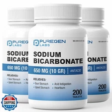 Puregen Labs Sodium Bicarbonate Tablets 650mg (10 Grains) - Total 600 Count |