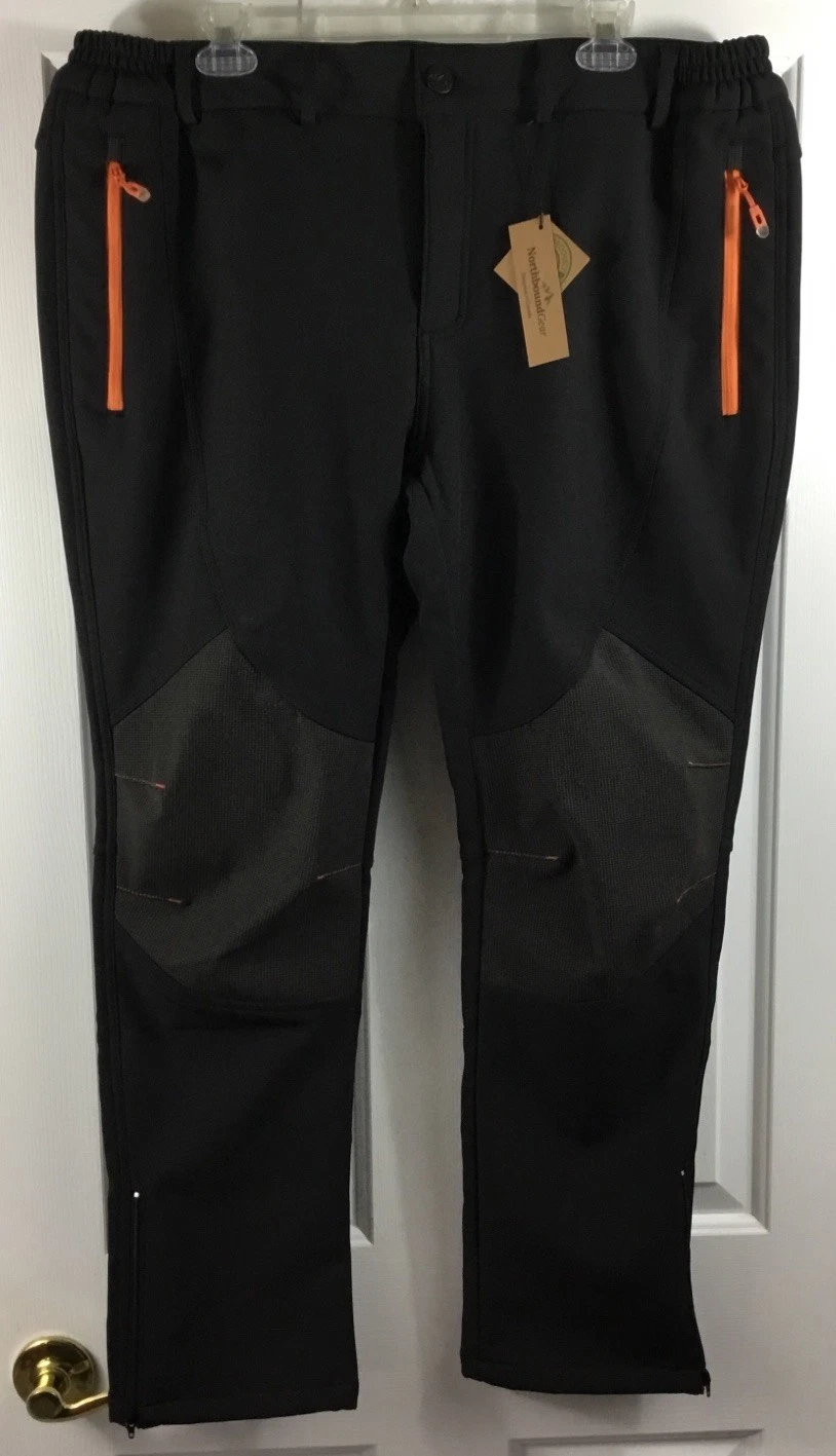 Northbound Gear Pants Mens 38x30 Fleece Lined Black Gray Water Resistant