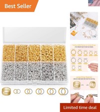 Jewelry Jump Rings Kit with Tools Assorted Sizes Silver Gold for Repair Craft