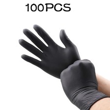 Disposable Nitrile Gloves Black Latex Free Cleaning Garden Tattoo Oil Resistant