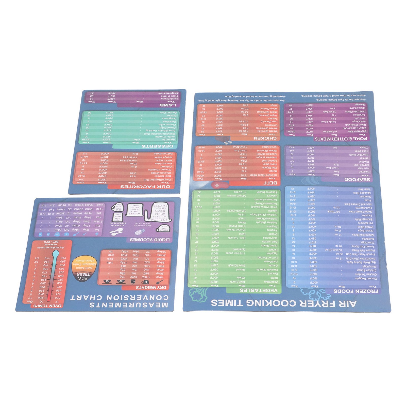 3pcs Fryer Magnetic Cheat Sheet Set Fryer Accessories Cook Times Fryer Access ;;