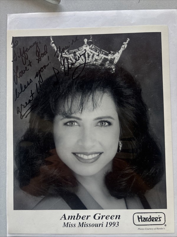 Amber Green Miss Missouri 1993 Autographed Photograph w/Inscription 8x10