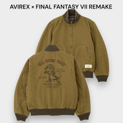 AVIREX × FINAL FANTASY VII REMAKE TANKERS STAMP DOG Olive Japan Edition NEW