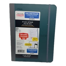 New Teal Mead Five Star Composition Notebook 100 Sheets College Ruled w/ Strap