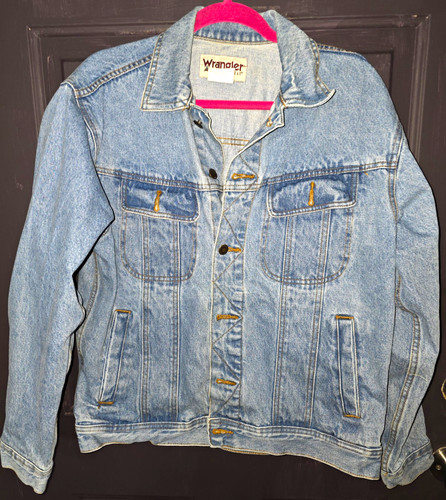 Wrangler Rugged WearMen’s Blue Denim Jacket M Button Pockets RJK30VI VINTAGE EUC