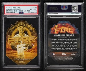 2022 Topps Fire En Fuego Gold Minted Julio Rodriguez #EF-30 PSA 8 Rookie RC