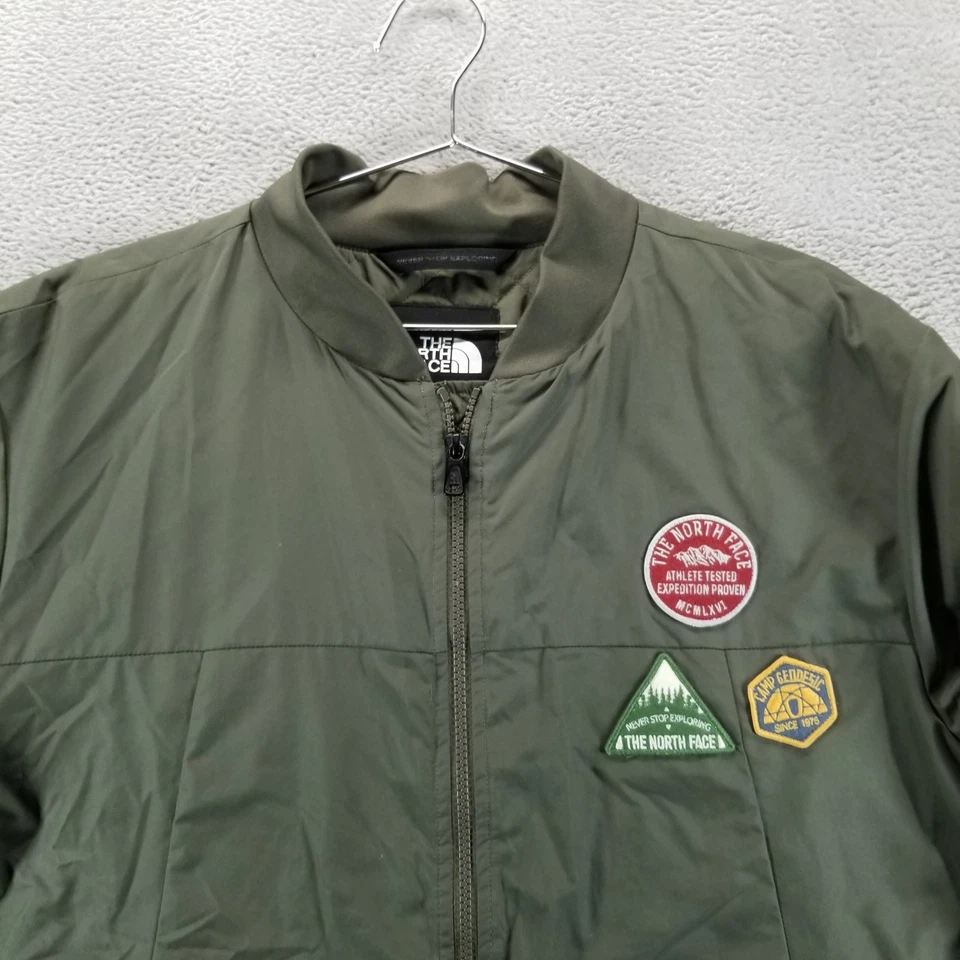 Jaqueta The North Face Masculina XL Verde Voo Aviador Bombardeiro Patches Militar - Imagem 3 de 4