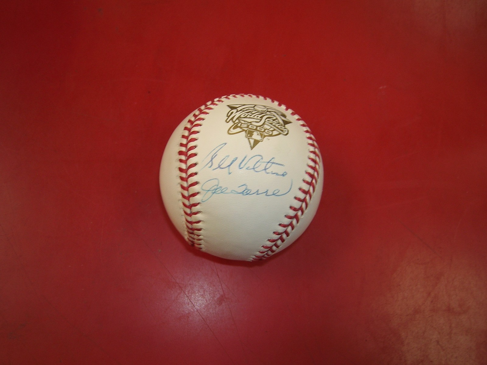 Joe Torre Autographed Signed New York Yankees , BOB VALENTINE OML 2000 WORLD SERIES BASEBALL STEINER 