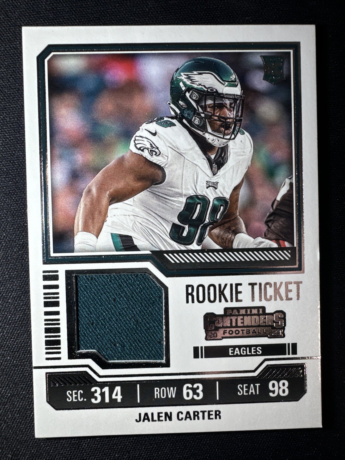 2023 Panini Contenders #TS14 Jalen Carter Rookie Ticket Patch Eagles!