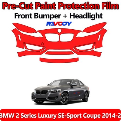  Front Bumper PPF Kit Film For BMW 2 Series Luxury SE-Sport Coupe 2014-2021