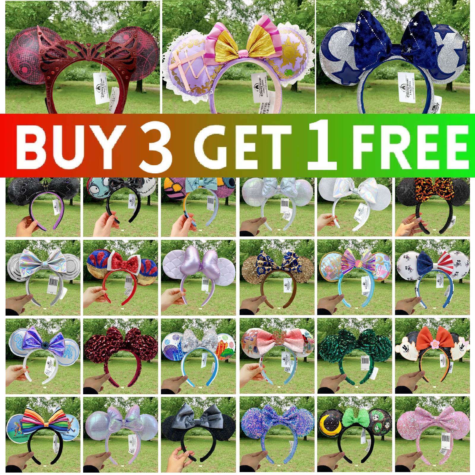 220 Styles Rare Disney Parks Mickey Magical Bow Minnie Mouse Ears Headband 2025