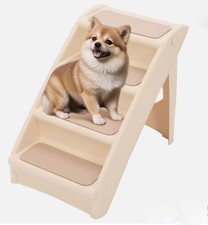 Tall Foldable Pet Stairs Dog Cat Four Non-slip Steps Ladder EUC