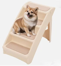Tall Foldable Pet Stairs Dog Cat Four Non-slip Steps Ladder EUC