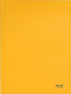 Leitz Folder Cardboard 3 Flaps A4 Recycled 100% Yellow 39060015
