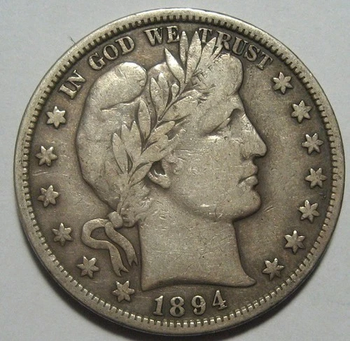 1894-S  San Francisco Mint US Barber "Liberty Head" Half Dollar Very Fine