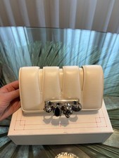 Alexander McQueen The Slash Clutch Borsa Bianca in Pelle con dettagli in metallo