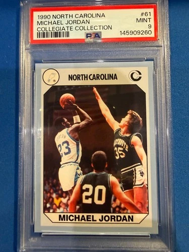 1990 NORTH CAROLINA COLLEGIATE CARD #61 MICHAEL JORDAN PSA 9  MINT
