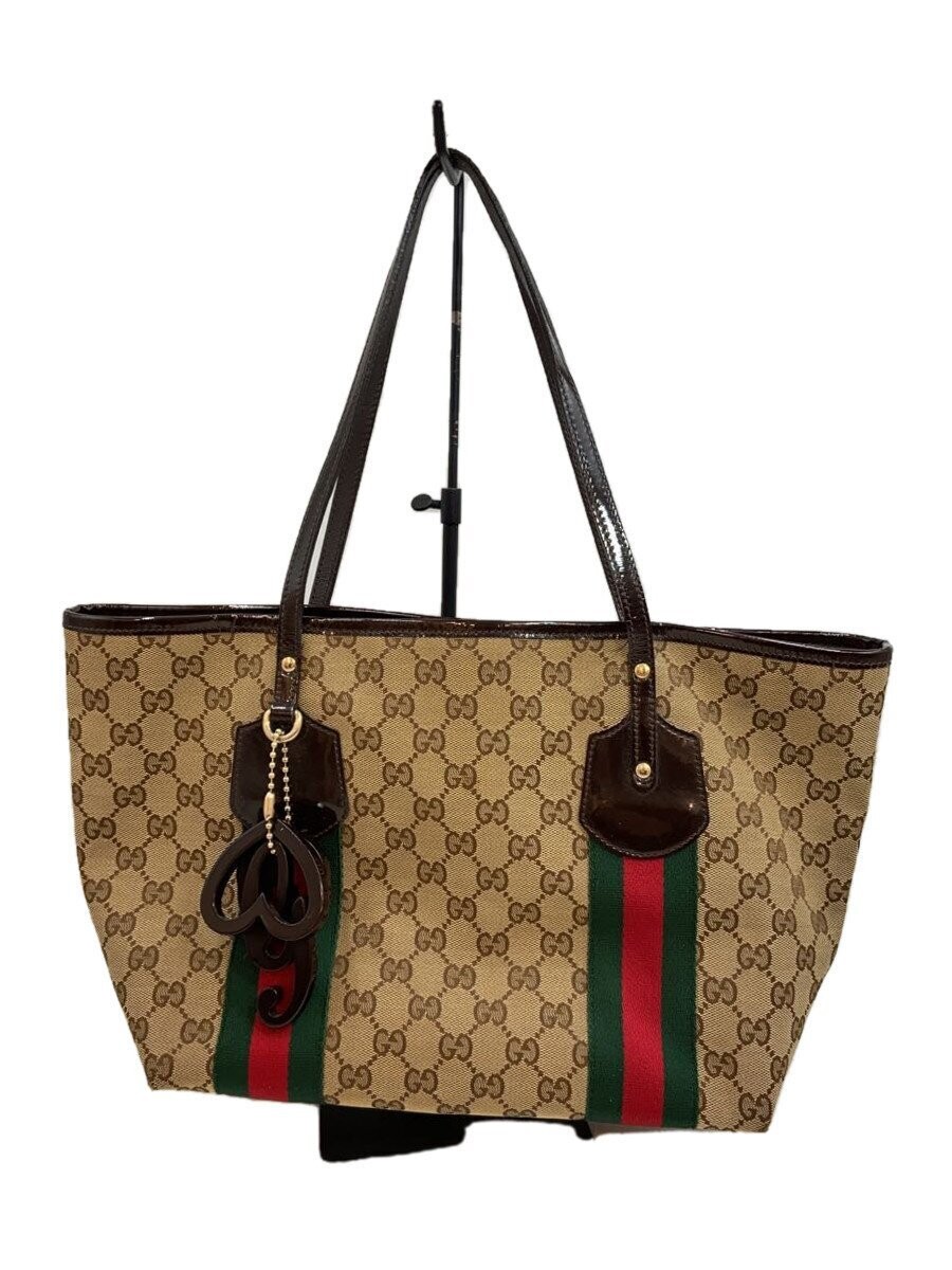 GUCCI GG Canvas Brown Tote Bag