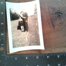 Military Couple 1940s Snapshot Photograph Sailor Uniform Americana
