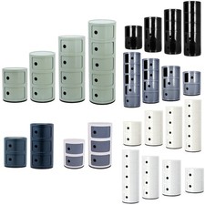 Round Cabinet Tower Storage Cabinet Bathroom Home Organiser Unit w Sliding Doors