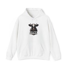 Just a Little Moody Cow Warm Hoodie  Cow Face Graphic Gift Funny Farm Cowgirl